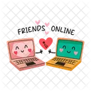 Online Friends Friendship Internet Icon