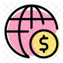 Weltweite Munze Dollar Icon