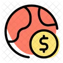 Globus Munze Dollar Icon