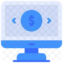 Online Geld Monitor Munze Icon