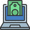 Online Geld Laptop Bargeld Icon