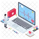 Online Medikamente Online Gesundheitsversorgung Digitale Gesundheitsversorgung Icon