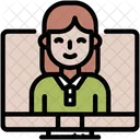 Girl Internet Communication Icon
