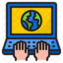 Online Global Online Earth Laptop Icon