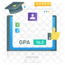 Online Gpa Online Result Report Card Icon