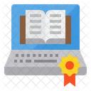 Laptop Book Elearning Icon