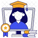 Online Graduate Graduation Convocation Icon