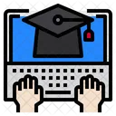 Graduate Laptop Hand Icon