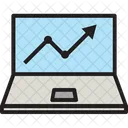 Online Graph Infographics Laptop Icon