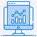 Online Graph Online Data Data Analytics Icon