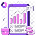 Online Graph Online Chart Online Infographic Icon