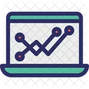 Online Graph Infographics Laptop Icon