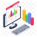 Online Analytics Online Graphical Report Online Chart Icon