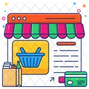 Online Grocery Shopping Shopping Website Estore Icon