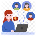 Virtual Interview Video Interview Online Group Interview Icon
