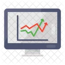 Online Growth Chart Online Graph Online Analytics Icon