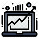 Online Growth Chart Online Analytics Online Growth Graph Icon