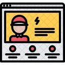 Online hire worker  Icon