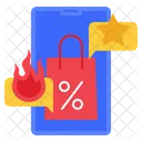 Online Hot Discount Online Hot Deal Online Shopping Discount Icon