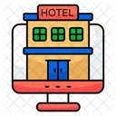 Online Hotel Building Inn Icon