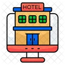 Online Hotel Building Inn Icon