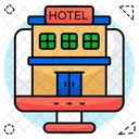 Online Hotel Building Inn Icon