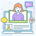 Online Interview Online Chat Video Communication Icon