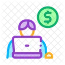 Business Coin Laptop Icon