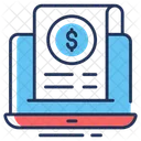 Online Invoice Online Bill Online Receipt Icon