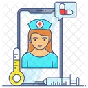 Online Krankenschwester Online Arzt Online Therapeut Symbol