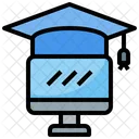 Online Kurs Online Abschluss Doktorhut Icon