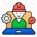 Online Labor Constructor Worker Icon