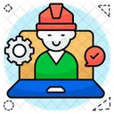 Online Labor Constructor Worker Icon