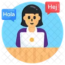 Online Linguistics Online Interpreter Online Language Learning Icon