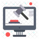 Online Law Hammer Justice Icon