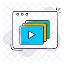 Online Learning Digital Platform Video Content Icon