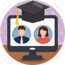Online Learning Study E Learning Icon