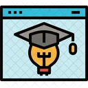 Web Page Online Learning Idea Education Graduation Icon