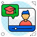 Online Lecture Online Presentation Video Lecture Icon