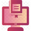 Online Library Book Computer Icon