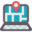 Online Map Map Laptop Icon