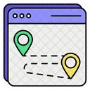 Online Map Location Electronic Computer Icon