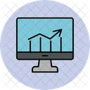 Online Market Growth Graph Chart アイコン