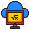 Online Math Class Cloud Computer Icon