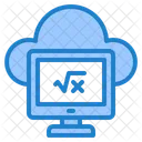 Online Mathematikunterricht Cloud Computer Symbol