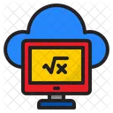 Online Mathematikunterricht Cloud Computer Symbol