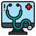 Online Medical Consultation Stethoscope Telemedicine Icon