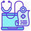 Online Medical Diagnosis Connection World Wide Icon