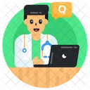 Online Doctor Online Medical Help Online Medical Service Icon