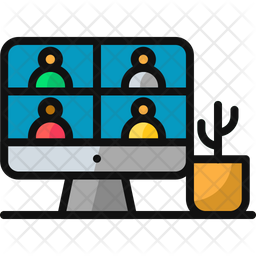 Online Meeting Icon Of Colored Outline Style Available In Svg Png Eps Ai Icon Fonts